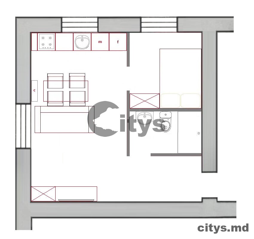 Квартира с 1 комнатой и гостиной, 30м², Chișinău, Botanica, str. Minsk photo 1