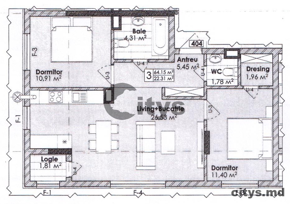 Apartament cu 2 camere, 64m², Soarelui 87 photo 1