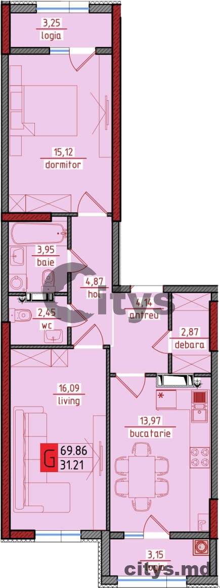 Apartament cu 2 camere, 69m², Ghidighici, Centru, str. Ştefan cel Mare și Sfînt photo 1