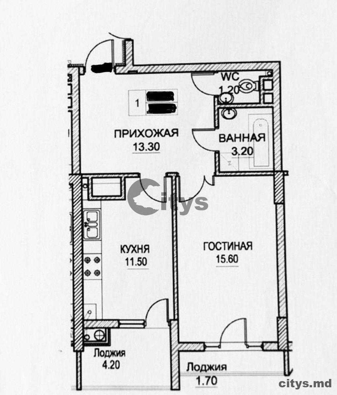 1 комнатная квартира, 51м², Bd. Dacia photo 1