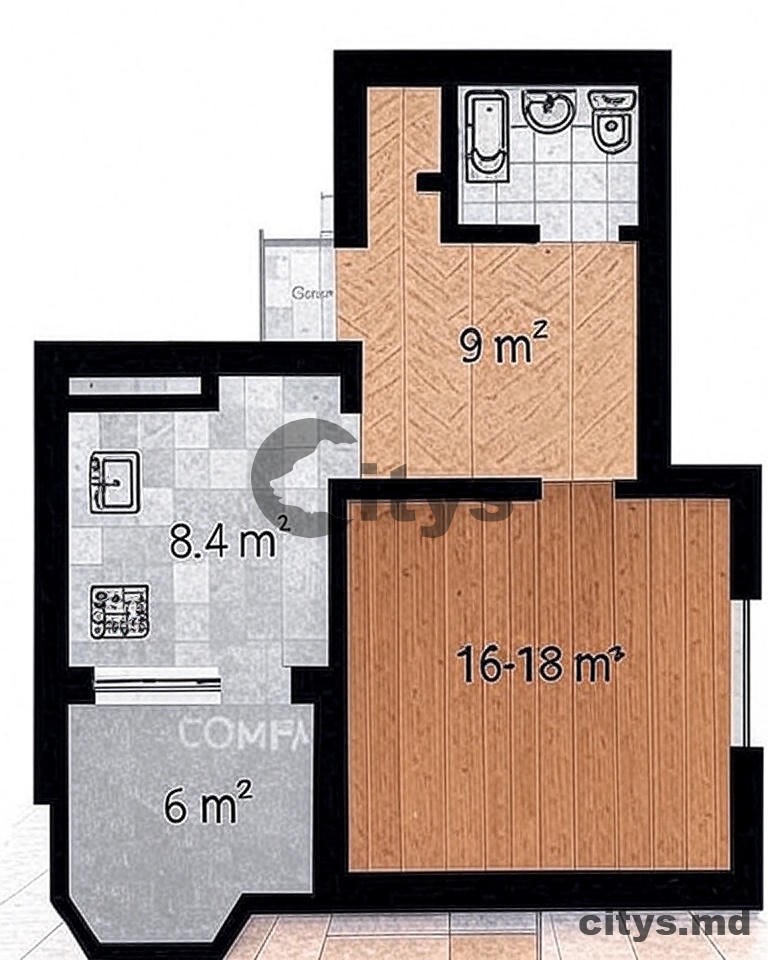 Apartament cu 1 cameră, 37m², Centru, Ismail photo 1
