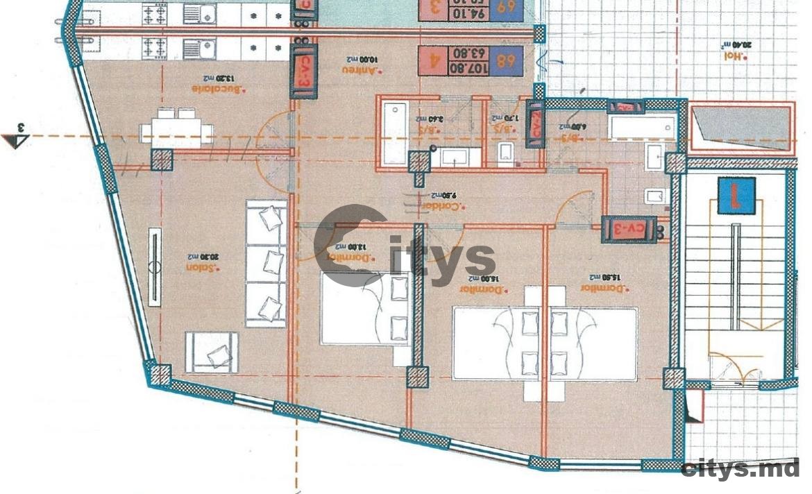 3-х комнатная квартира, 107м², Strada carierei photo 1