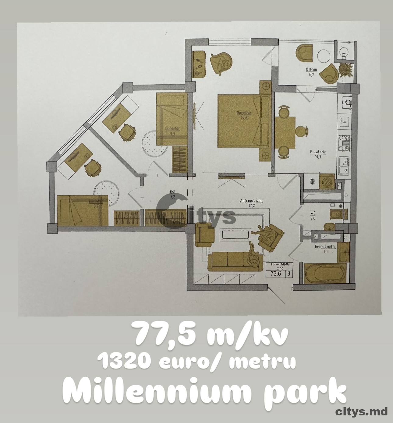 1 комнатная квартира, 46м², Șoseaua Hîncești photo 8