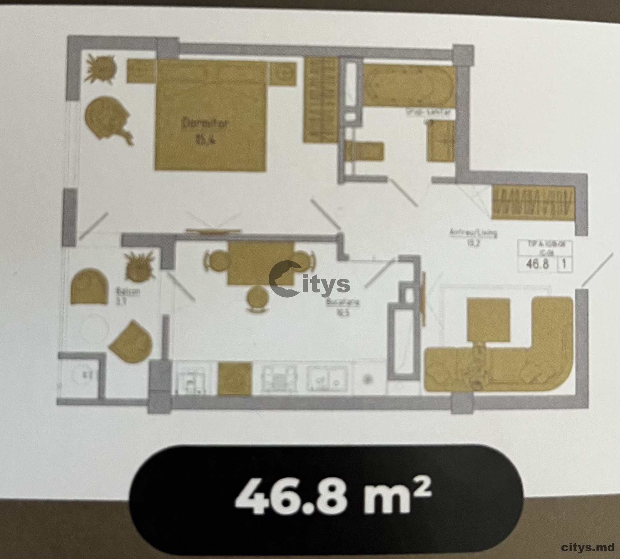 Apartament cu 1 cameră, complexul Braus Millenium Park, Telecentru, Hîncești photo 1
