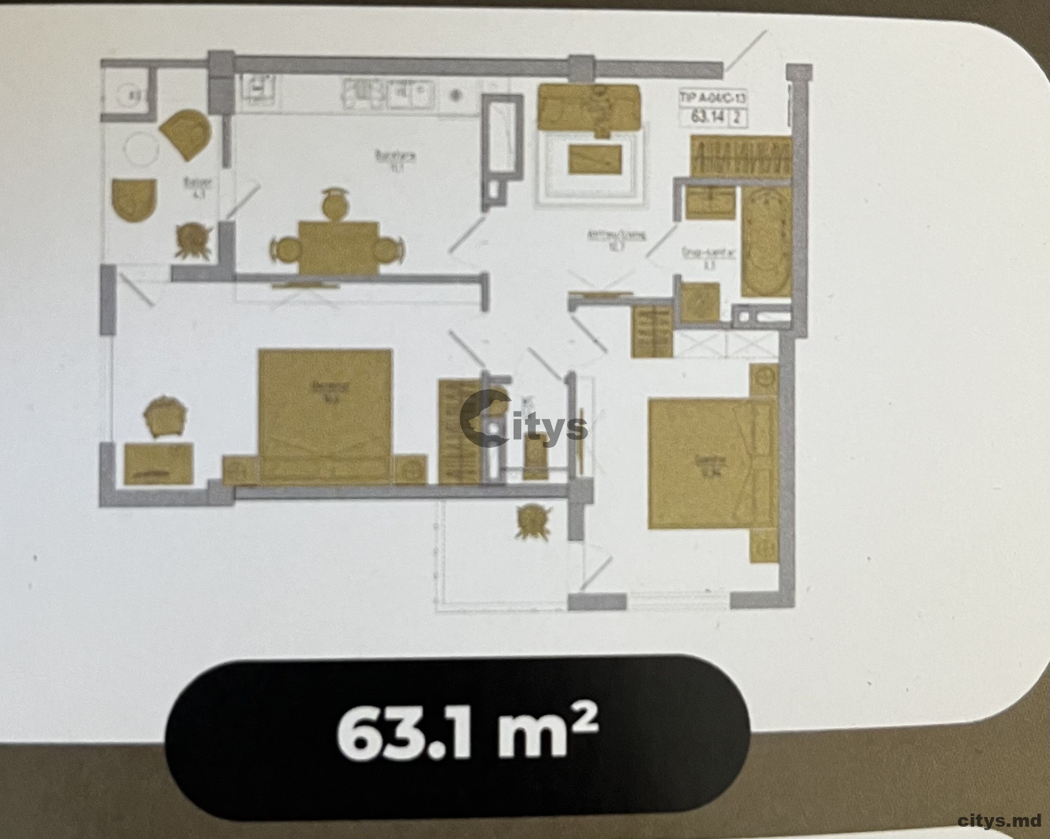Apartament cu 2 camere, Complexul Braus Millenium Park, Telecentru, Hîncești photo 2