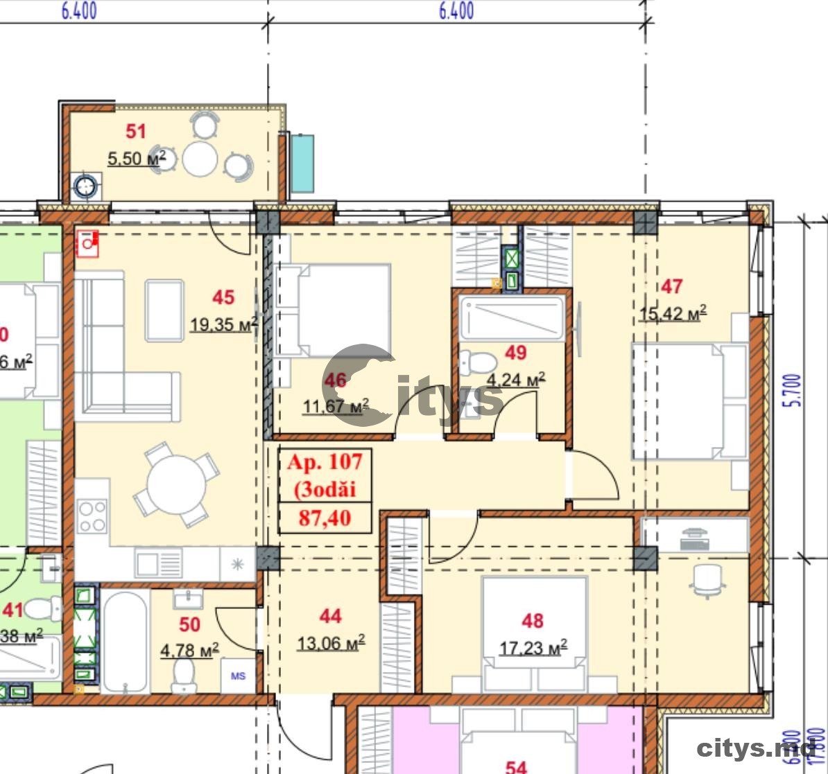 Apartament cu 3 camere, 87m², Strada Grenoble photo 4