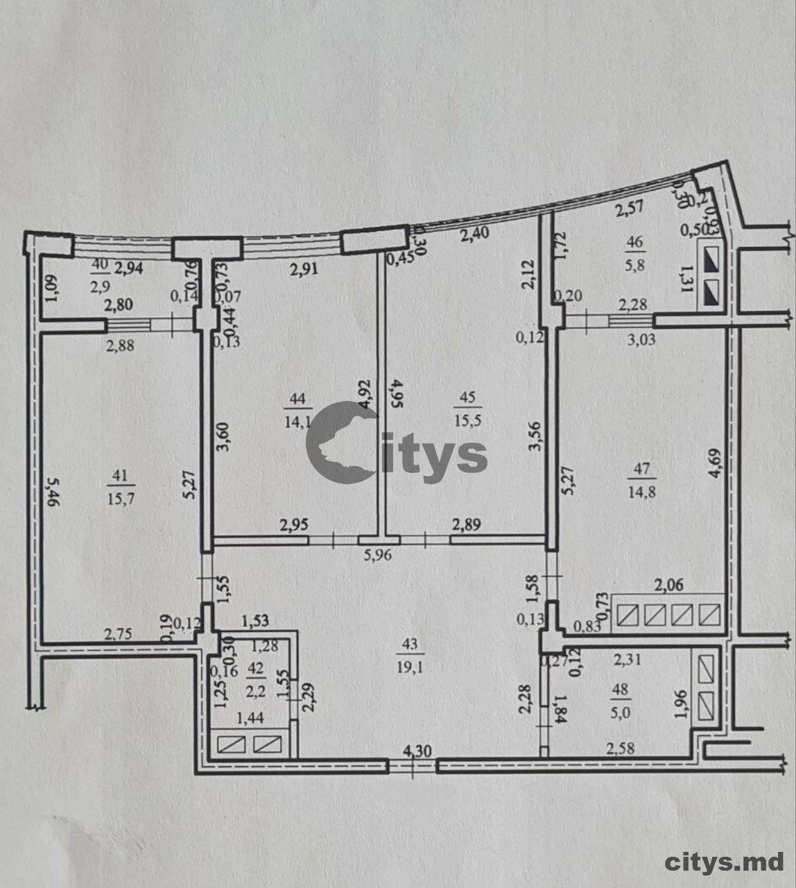 3-х комнатная квартира, 93м², Mircea cel Bâtrân photo 7