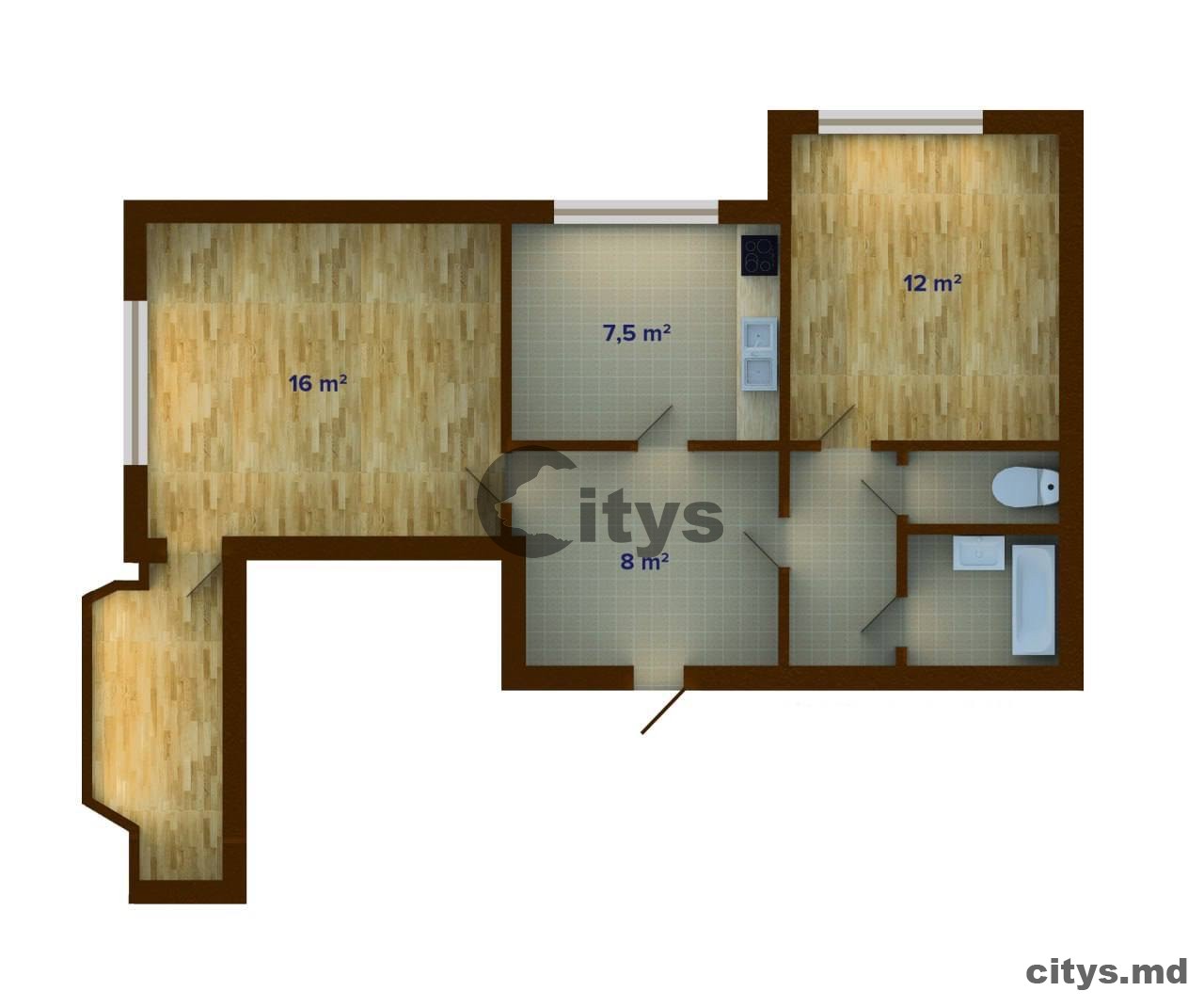 Apartament cu 2 camere, 51m², Ciocana, Petru Zadnipru photo 9