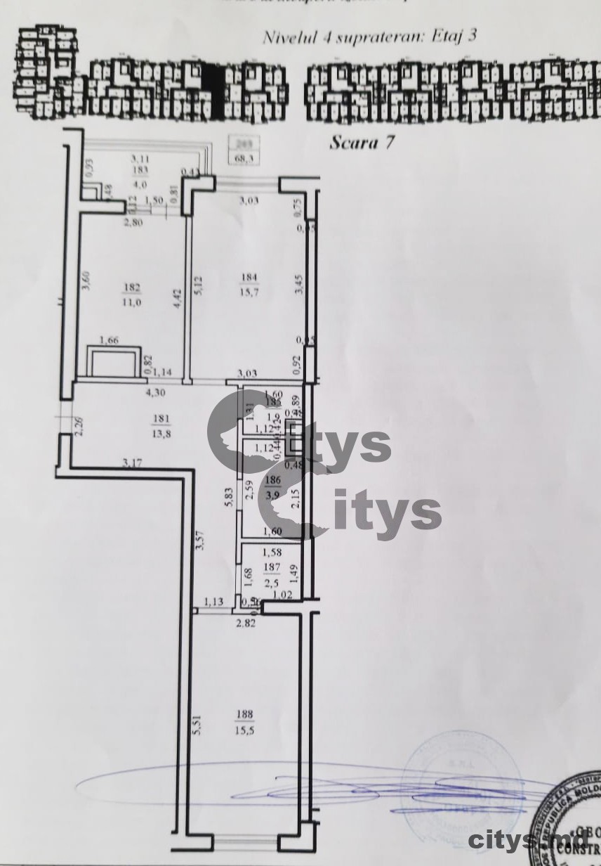 Apartament cu 2 camere, 68m², Ion Buzdugan 6958 photo 2