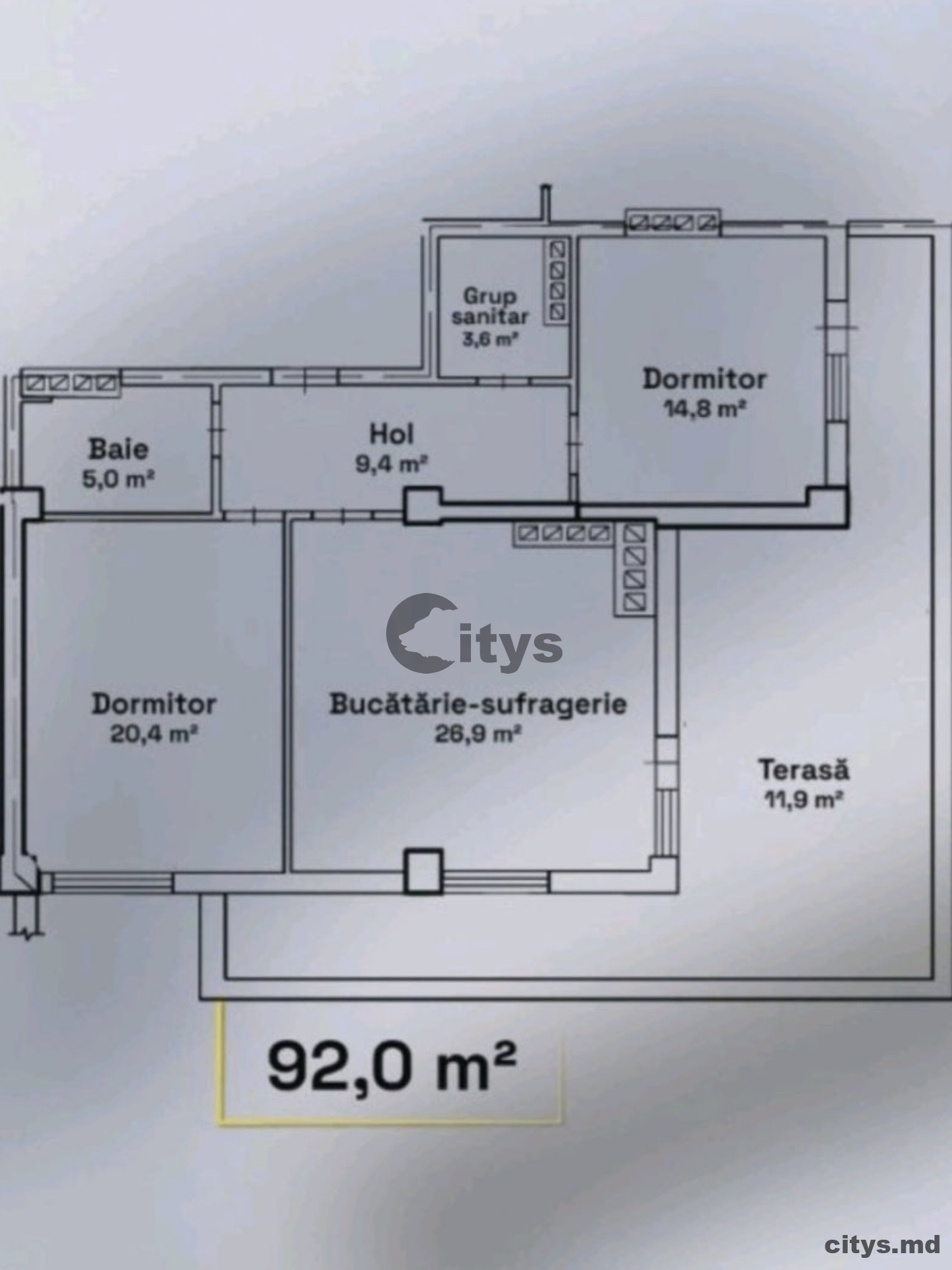 Se vinde-Apartament cu 3 camere, 92m², Buiucani,Calea Ieșilor photo 3