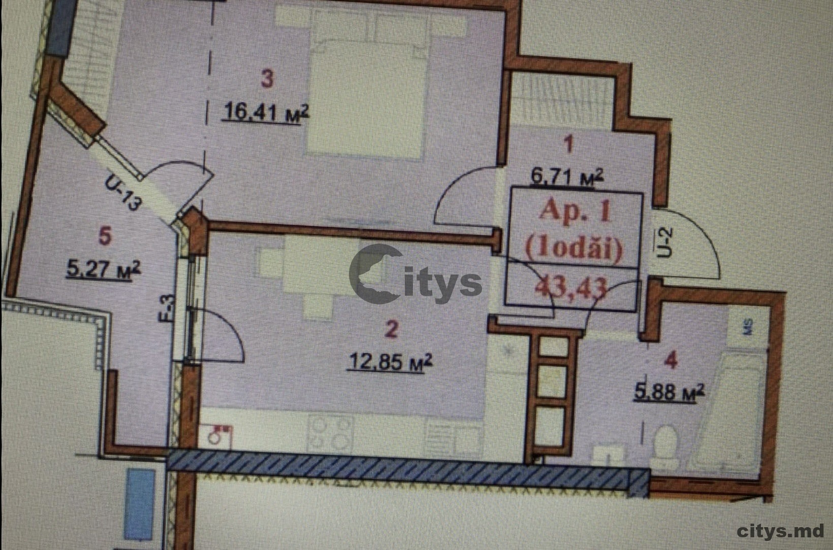 Se vinde-Apartament cu 1 cameră, 44m²,Ciocana, Nicolae Milescu Spătarul photo 1