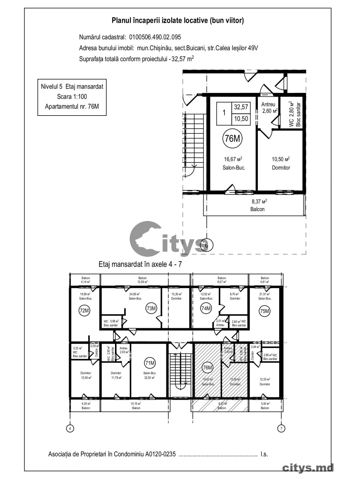 1 комнатная квартира, 35м²,  Sculeni, Каля Ешилор photo 0