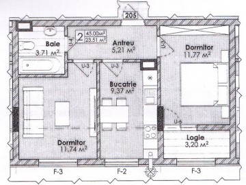 2-х комнатная квартира, 45м², Soarelui 87 5704 photo