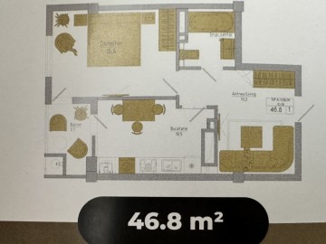 1 комнатная квартира, 46м², Șoseaua Hîncești photo