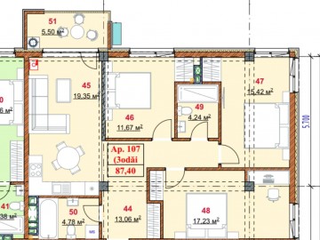 Apartament cu 3 camere, 87m², Strada Grenoble photo