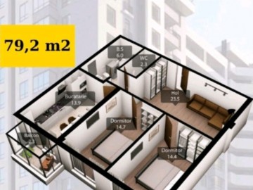Apartament cu 2 camere, 79m², Iazului photo