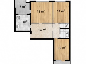 3-х комнатная квартира, Botanica 70м², bd. Dacia photo